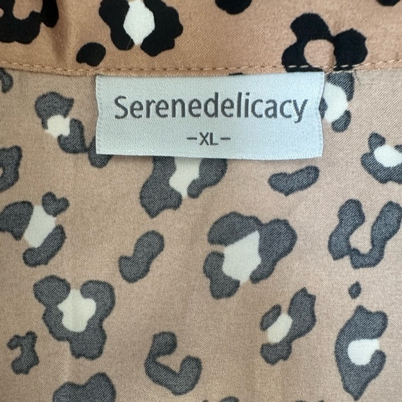 Serene Delicacy Tan Leopard Print‎ Pajama Set, Size XL, MSRP $25 - Picture 6 of 8